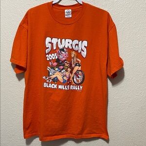 Sturgis Black Hills Rally Vintage Men's Orange Cotton T-Shirt. Good Condition.